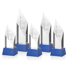 Vertex Blue on Base Diamond Crystal Award - Colored Crystal Awards