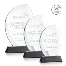 Wichita Black on Newhaven Base Flame Crystal Award - Crystal Awards