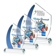 Hausner Full Color Blue Peaks Crystal Award - Full Color Imprint