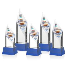 Vertex Full Color Blue on Base Diamond Crystal Award - Full Color Imprint