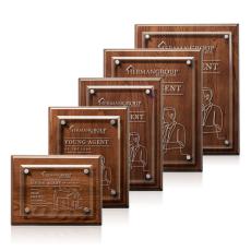 Employee Gifts - Caledon Plaque - Walnut/Silver