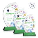 Wichita Full Color Green on Newhaven Base Flame Crystal Award