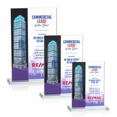 Employee Gifts - Composite Vertical Full Color Black Rectangle Crystal Award