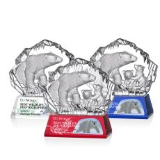 Ottavia Polar Bears Full Color Animals Crystal Award - Colored Crystal Awards