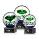 Aquarius Globe on Square Marble Base Glass Award