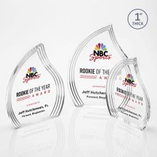 Employee Gifts - Tidworth Full Color Clear Flame Acrylic Award