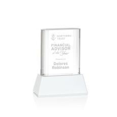 Merit White on Base Rectangle Crystal Award - Awards and Trophies