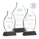 Croydon Black on Newhaven Base Flame Crystal Award