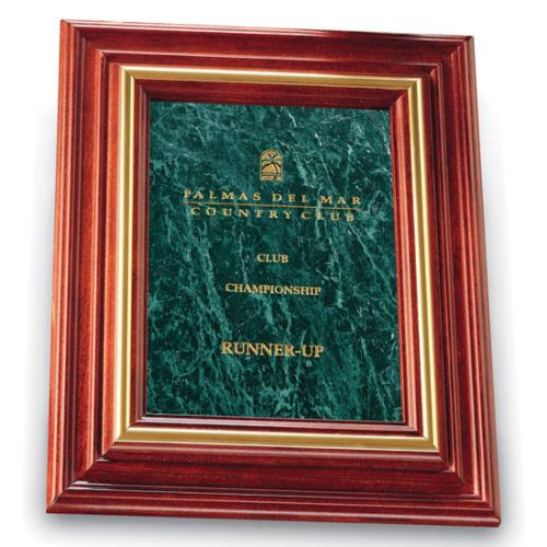 Awards and Trophies - Plaque Awards - Cherry Stone Plaque - Green