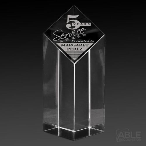 Awards and Trophies - Crystal Awards - Chiseled Column