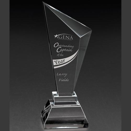 Awards and Trophies - Crystal Awards - Slanted Obelisk Pillar