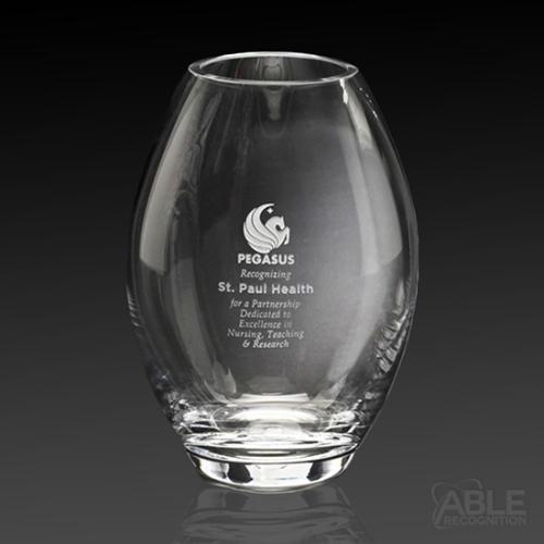 Awards and Trophies - Crystal Awards - Clear Barrel Vase