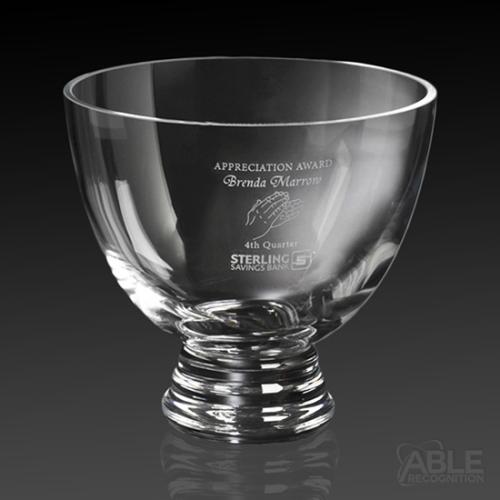 Awards and Trophies - Crystal Awards - Clear Pedestal Bowl
