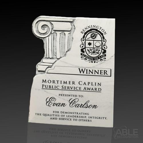 Awards and Trophies - Marble & Stone Awards - Chiseled Column Plaque