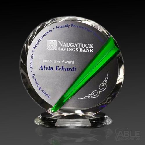 Awards and Trophies - Crystal Awards - Danbury Emerald Circle