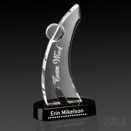 Awards and Trophies - Crystal Awards - Teamwork Figure
