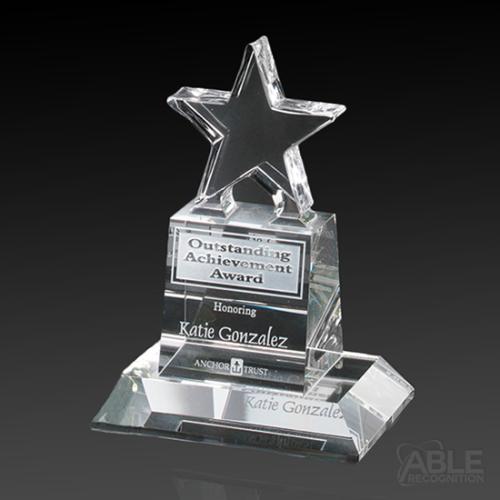 Awards and Trophies - Crystal Awards - Champion Pedestal Star