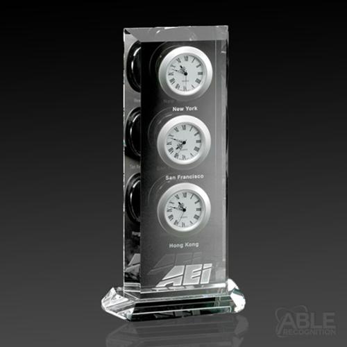 Awards and Trophies - Crystal Awards - Trilogy Clock