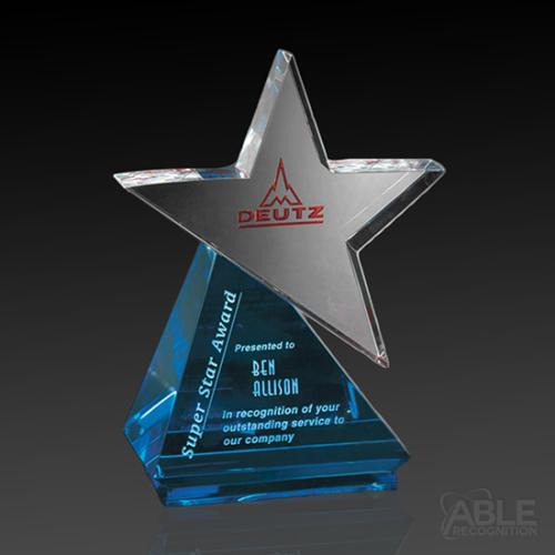 Awards and Trophies - Crystal Awards - Azure Star