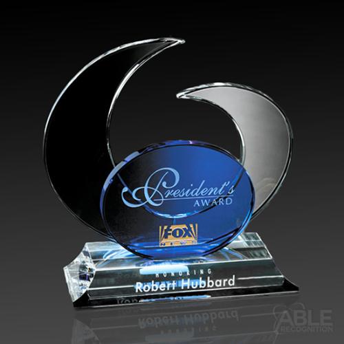 Awards and Trophies - Crystal Awards - Elliptic Indigo Award
