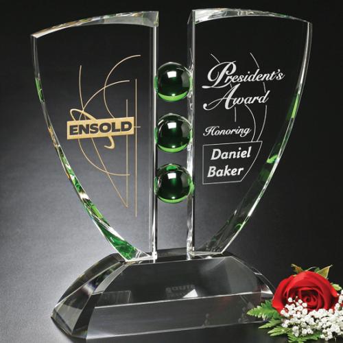 Awards and Trophies - Crystal Awards - Pinion Emerald Award