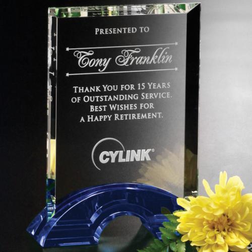 Awards and Trophies - Crystal Awards - Greenbury Indigo Rectangle