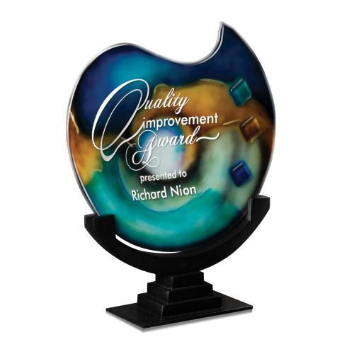 Awards and Trophies - Crystal Awards - Glass Awards - Art Glass Awards - Poseidon