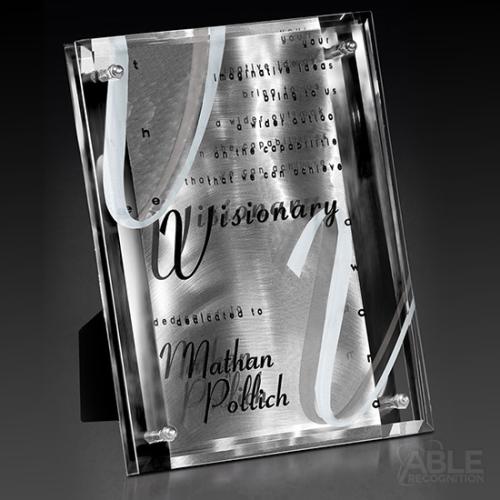 Awards and Trophies - Plaque Awards - Glass Plaques - Silver Reflections