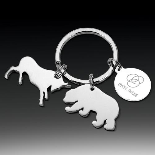 Awards and Trophies - Bull and Bear Keychain