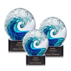 Employee Gifts - Surfside Black on Paragon Globe Glass Award