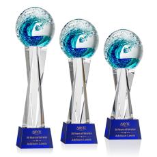 Employee Gifts - Surfside Globe on Grafton Base Glass Award