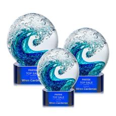 Employee Gifts - Surfside Blue on Paragon Globe Glass Award