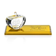 Employee Gifts - Argyle Apple Crystal on Base Award