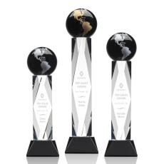 Employee Gifts - Ripley Globe Black/Gold Towers Crystal Award