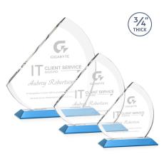 Nantucket Sky Blue Peaks Crystal Award - Crystal Awards