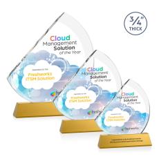 Nantucket Full Color Amber on Newhaven Peaks Crystal Award - Crystal Awards