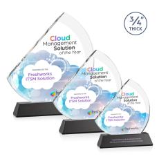 Nantucket Full Color Black on Newhaven Peaks Crystal Award - Crystal Awards