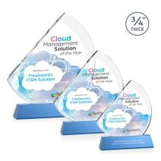 Nantucket Full Color Sky Blue on Newhaven Peaks Crystal Award - Crystal Awards