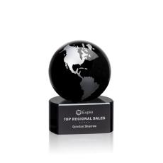 Employee Gifts - Marcana Black/Silver Globe Crystal Award