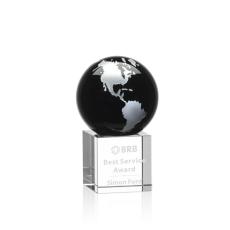 Employee Gifts - Haywood Black/Silver Globe Crystal Award