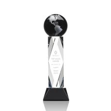 Employee Gifts - Ripley Globe Black/Silver Towers Crystal Award