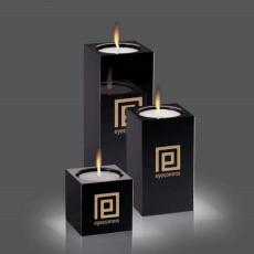Employee Gifts - Perth Candleholder - Black (Set of 3)