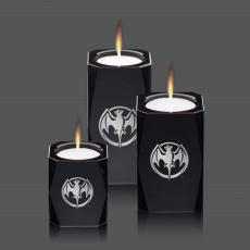 Employee Gifts - Abbey Candleholders - Black (Set of 3)