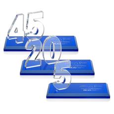 Employee Gifts - Northam Anniversary Blue Number Crystal Award