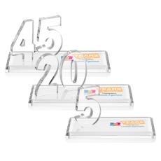 Northam Anniversary Full Color Clear Number Crystal Award - Full Color Imprint