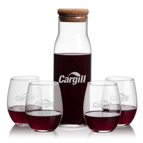 Corporate Gifts - Barware - Carafes - Aviston Carafe & Stanford Stemless Wine