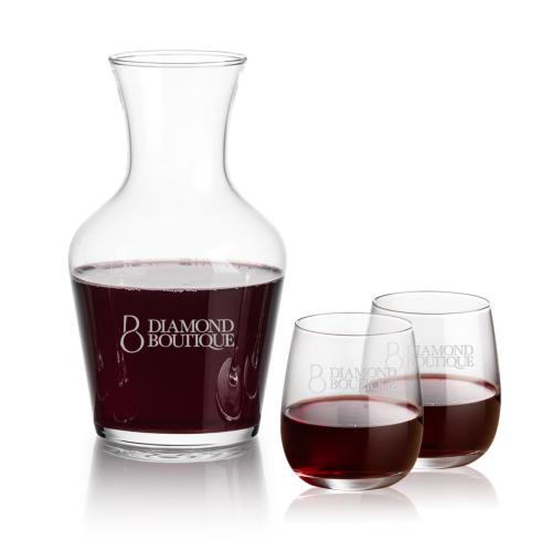 Corporate Gifts - Barware - Carafes - Summit Carafe & Crestview Stemless Wine
