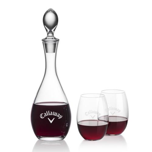 Corporate Gifts - Barware - Gift Sets - Malvern Decanter & Carlita Stemless Wine