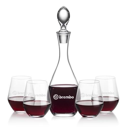 Corporate Gifts - Barware - Gift Sets - Malvern Decanter & Reina Stemless Wine