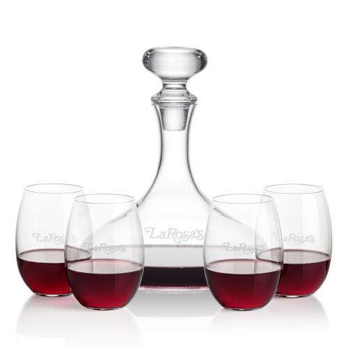 Corporate Gifts - Barware - Gift Sets - Stratford Decanter & Carlita Stemless Wine